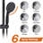 6 Inch Rain Shower Head With Handheld, Matte Black System, 2.5 Gpm, Adjustable Slide Bar, Corrosion , Enhanced Experience Bathroom Shower, Aesthetically-124583698