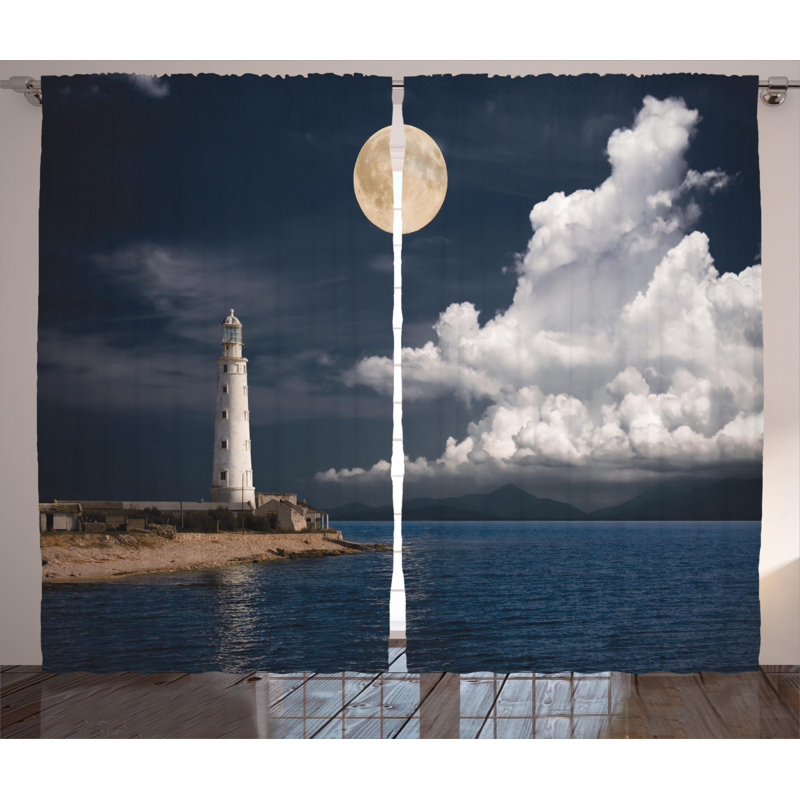Lighthouse Semi-Sheer Rod Pocket Curtain Panels, 54" x 108"