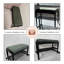 Banc rembourré en velours côtelé vert-679134100