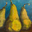 Pears With Teal By John Beard - Gallery Wrapped Canvas Print Print by John Beard-1547586692-1556932328