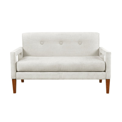 Causeuse en tissu d'ameublement en chenille beige moderne