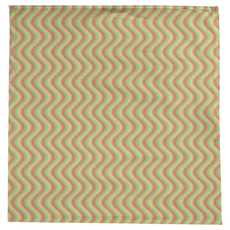 Nappe carrée à chevrons en coton à chevron 100%, Rouge, jaune et vert