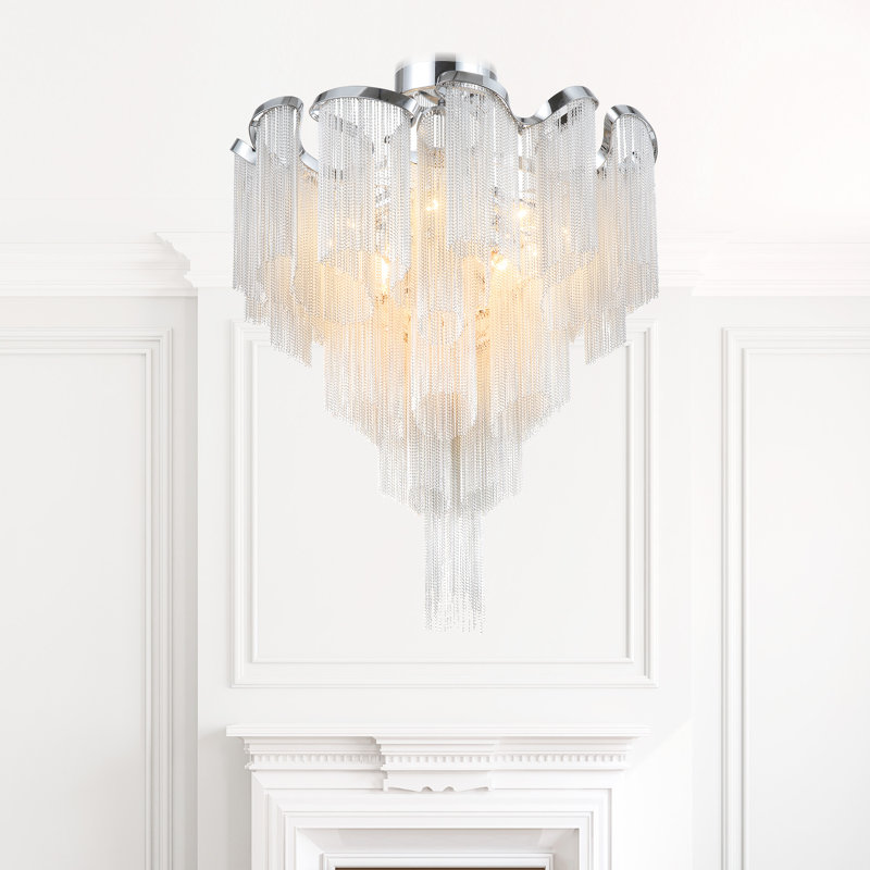 Plafonnier encastré 13 lumières avec finition chromée