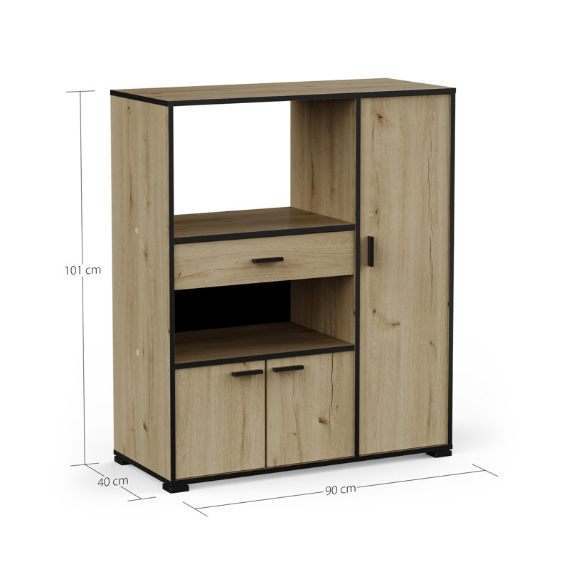 101cm Kitchen Pantry, Royal Oak/Black