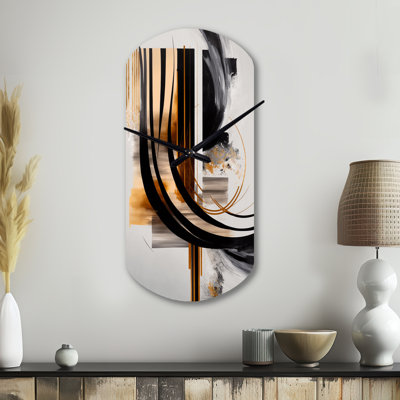 Horloge murale Hibbert Gold Touch Art Deco III - Abstract