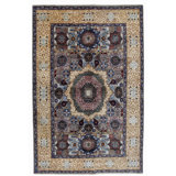 Hand Knotted Wool Area Rug in Gray And Beige