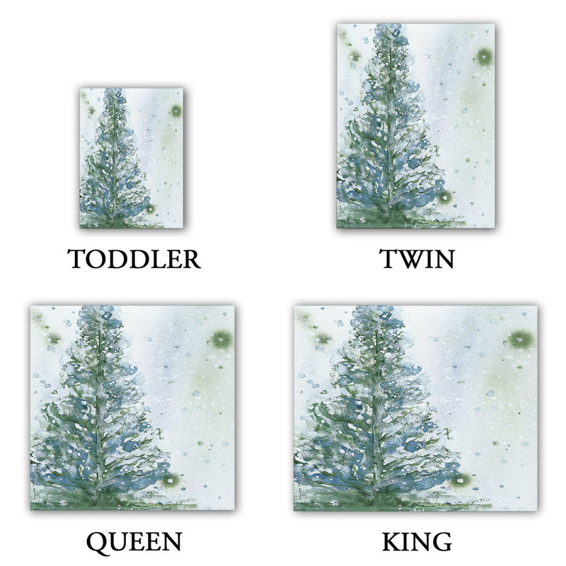 Ensemble de housse de couette sapin sapin snowy, 1 housse simple + 1 taie standard
