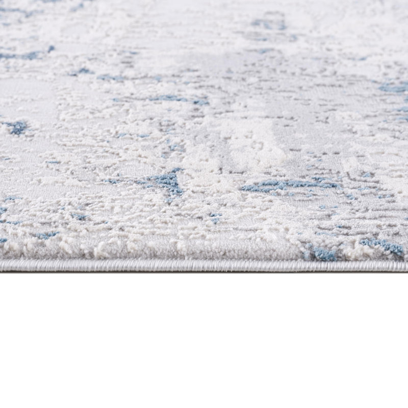 Maximillian Abstract Blue Area Rug, Rectangle 2'3" x 3'