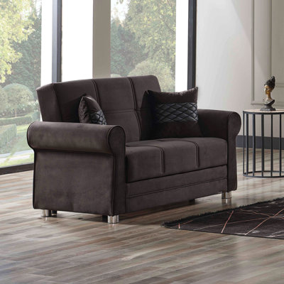 Upholstered Convertible Loveseat With Storage