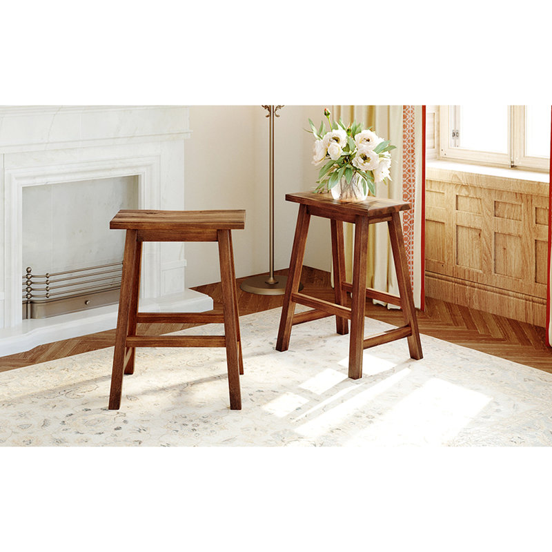 Counter Height Dining Stools - Rustic , Small Area Centered, Walnut  2 Rustic, Fits Places