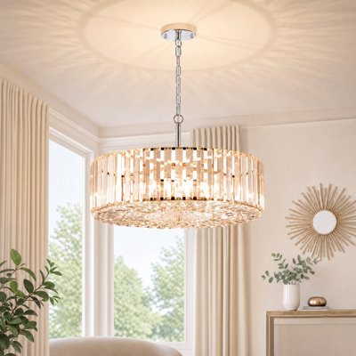 Crystal Semi Flush Mount Ceiling Light