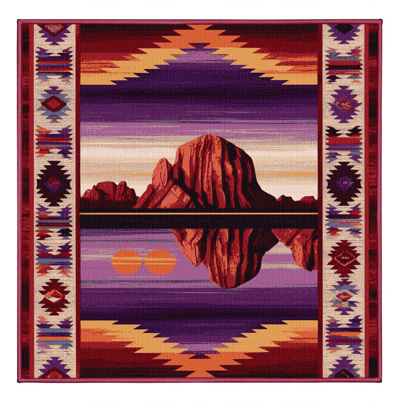  Tapis lavable Sedona Sunset Southwestern, Carré 4 pi