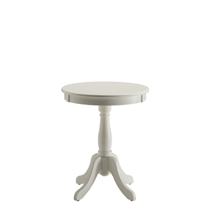 Table d'appoint blanche - plateau rond en bois et pieds d'écurie idéaux pour les espaces de vie Facile à assembler Le bois synthétique ajoute du charme à n'importe quel coin