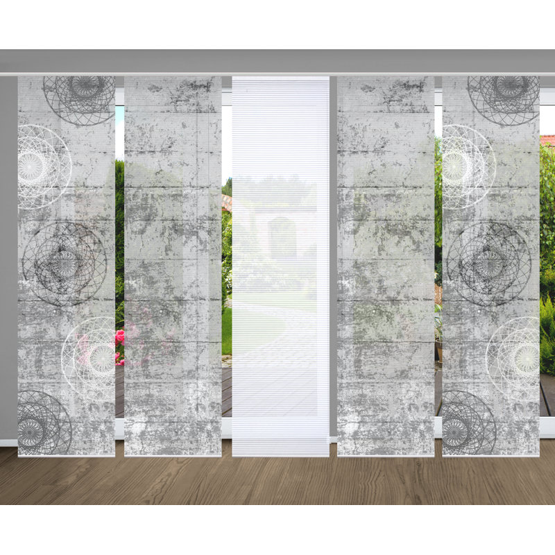 Polyester Semi Sheer Track Insert Sliding Panel, Grau
