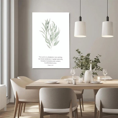 1Pc Framed Canvas Poster Print Olive Branch, Bible Verses, Minimalist Watercolor Style Wall Art Wall Pediments, Wall Decor, Perfect for Room Decor Liv