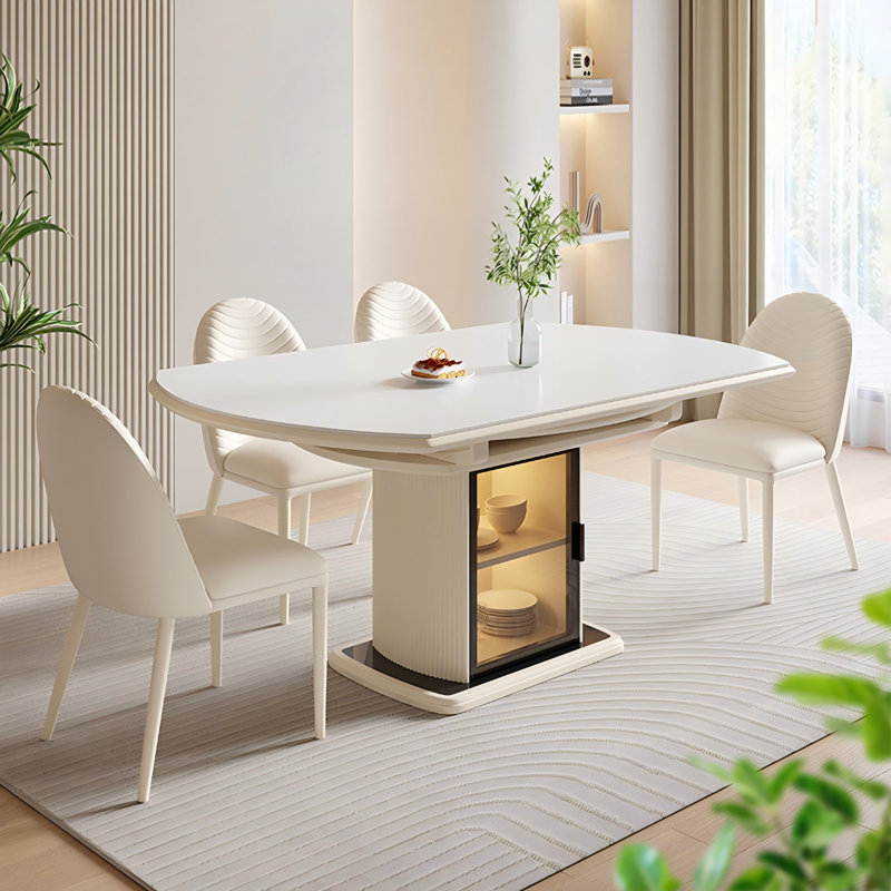 Table de salle à manger en bois d'hévéa massif fritté en bois massif, H 31,5 po x L 53,15 po x l 33,46 po
