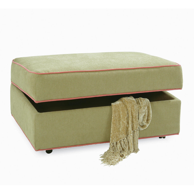 Ottoman, White Textured Performance; 0865-91