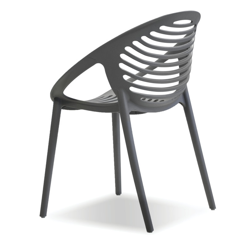 Chaise de patio empilable Gravely, gris