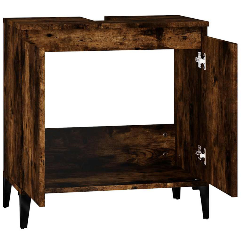 58Cm Single Bathroom Vanity Base Only in Smoked Oak
