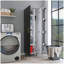 Armoire de nettoyage avec cinq tablettes et porte-balais, noir / blanc-673327183