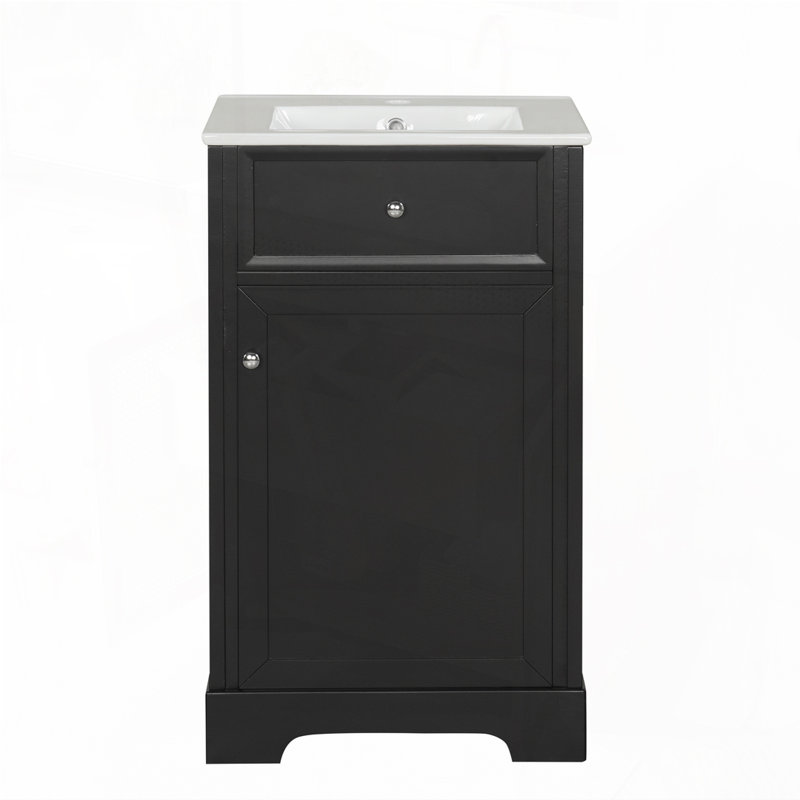Meuble-lavabo de salle de bain avec lavabo, Noir