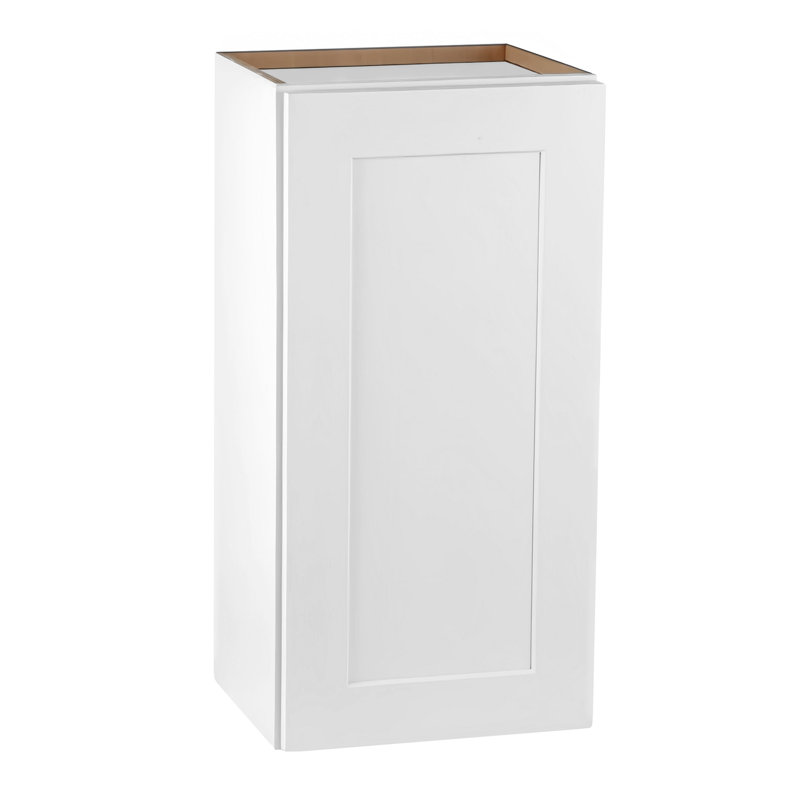 12 Inch White Shaker Wall Cabinet Solid Wood With 2 Adjustable Shelves Ready-To-Assemble For Kitchen, 30" H x 12" W x 12" D