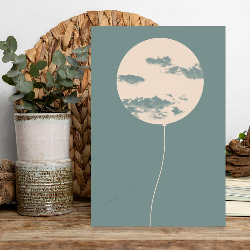 Impression d'art contemporain Baloon Moom, 18" H x 12" W