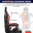 Hoffree LED Ergonomic Gaming Chair with Bluetooth Speakers and Vibration Lumbar Pillow-72855614