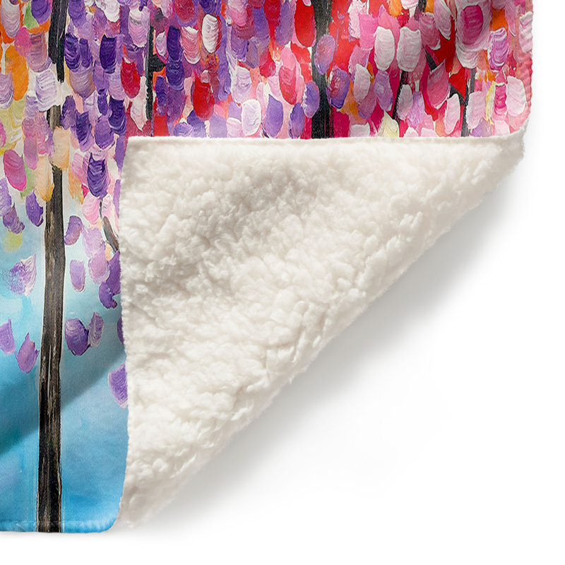 Couverture sherpa doux trees tree iii, l 68 po x L 80 po