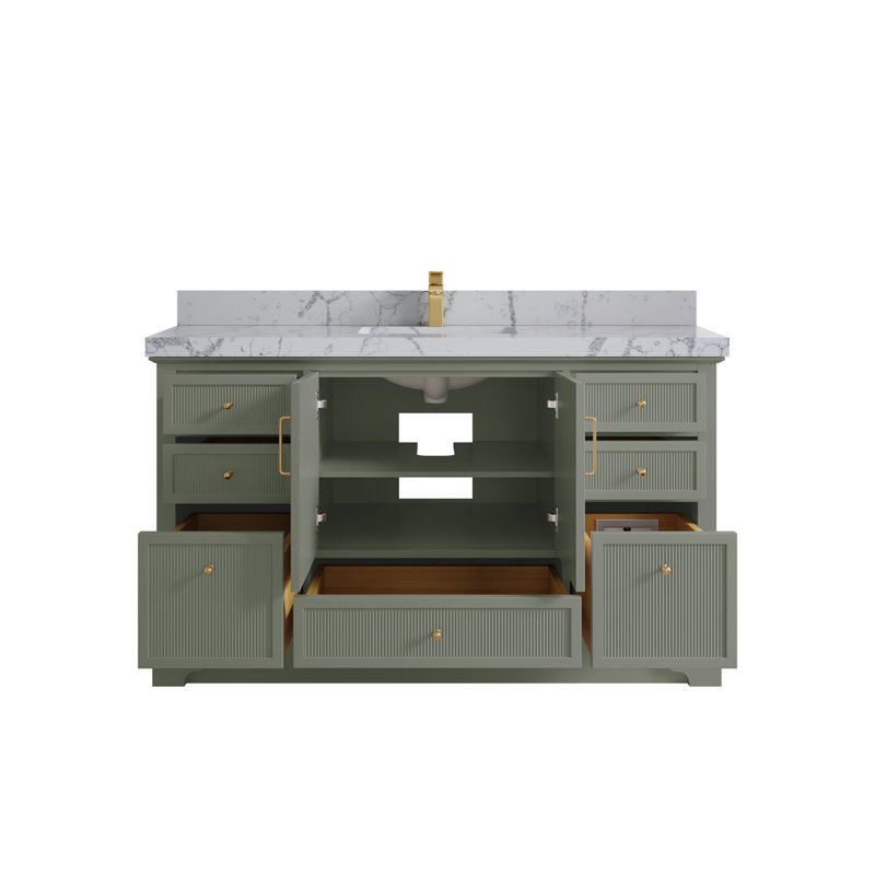 Alys 60'' Single Bathroom Vanity with Top, Venatino