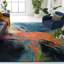 Tapis abstrait bleu / orange Rizzuto-16893616