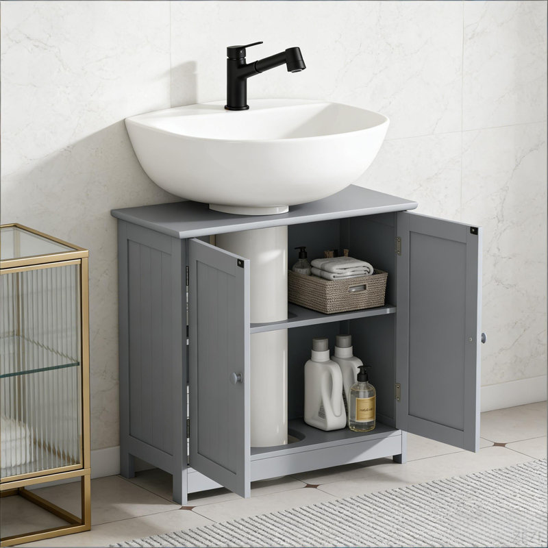 Modern Style Pedestal Sink Storage Cabinet,Bathroom Under Sink Cabinet, Gray