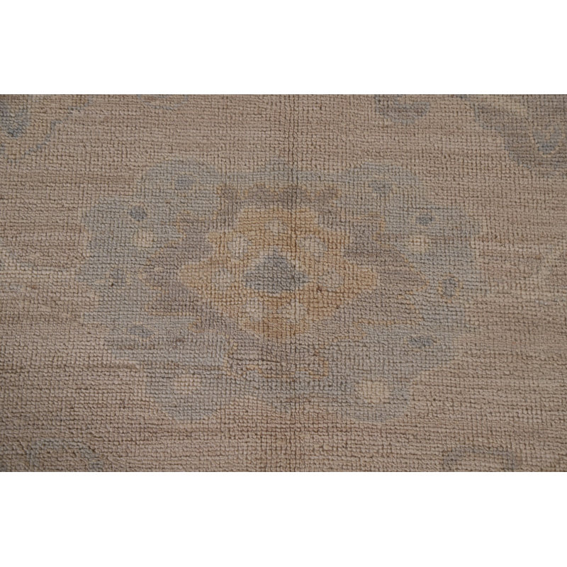 Tapis oriental beige en laine noué à la main 8 pi 1 po x 9 pi 9 po
