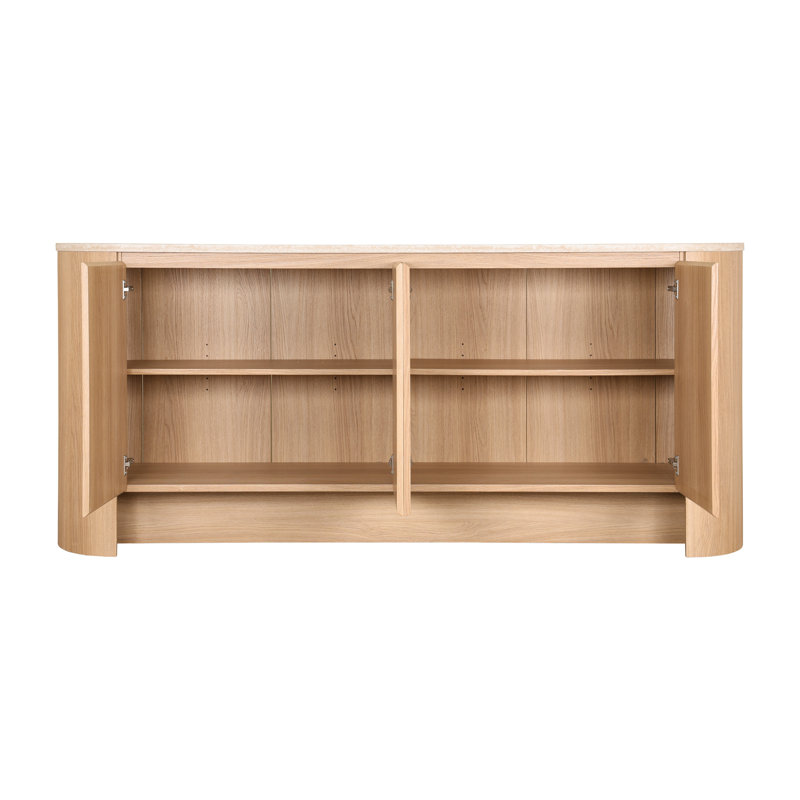 Baron Sideboard 4 Doors, Travertine/Euro Oak