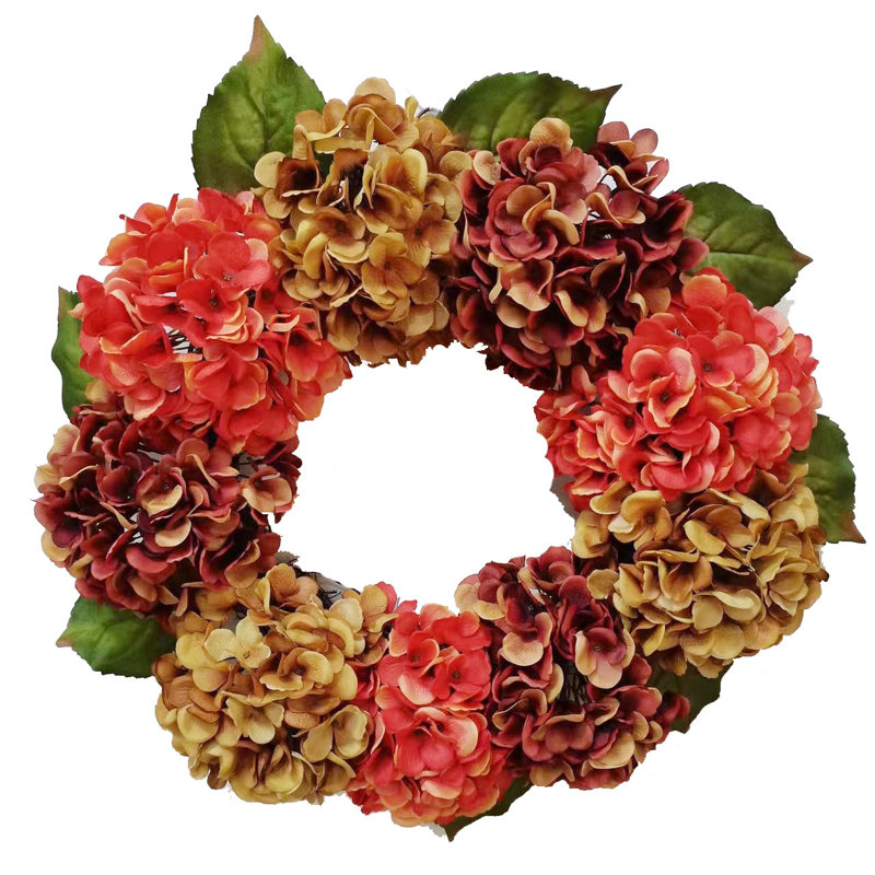 Handcrafted Faux Hydrangea 24'' Wreath