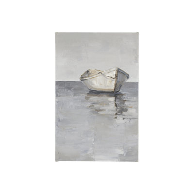 Boat on the Horizon I by Ethan Harper a Hand Embelished Textured Canvas