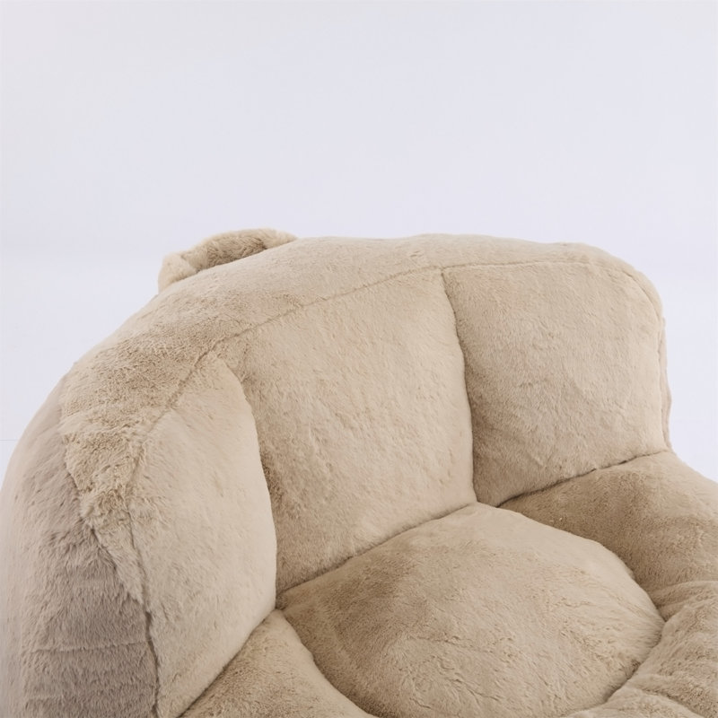 Oversized Bean Bag Chairs, Khaki Faux Fur