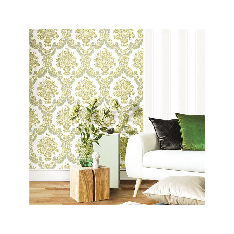 Italian Classics 4 Stripe 3D Embossed Wallpaper Roll, Cream