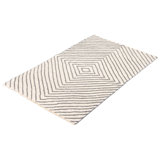 Tapis unique en laine noué à la main 4 pi x 6 pi 2 po nouvel âge Deavyn en gris clair / gris foncé