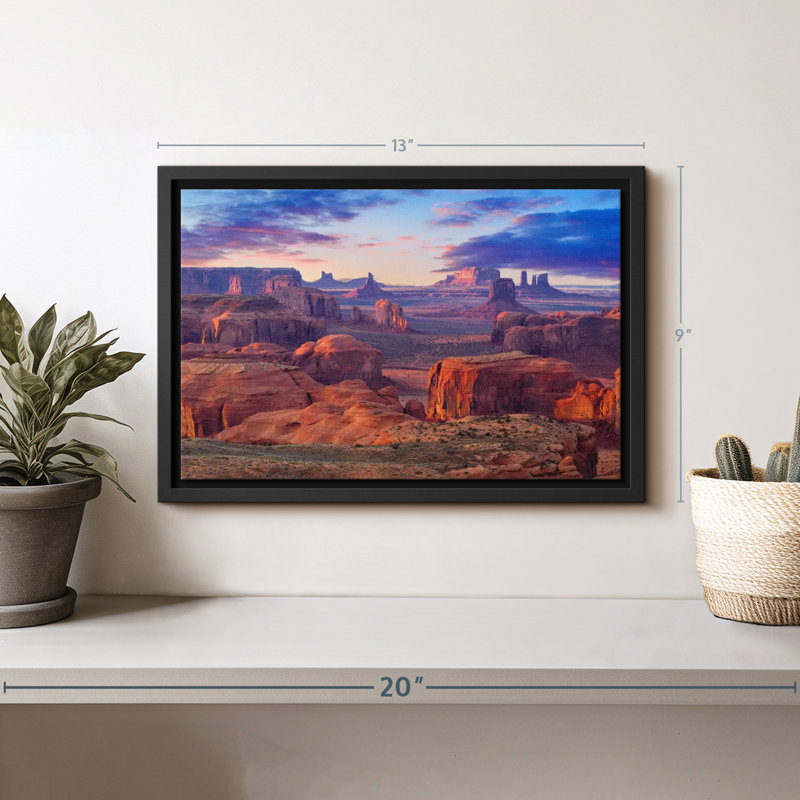 «Hunts Mesa Monument Valley Sunset Art mural», H 9 po x l 13 po