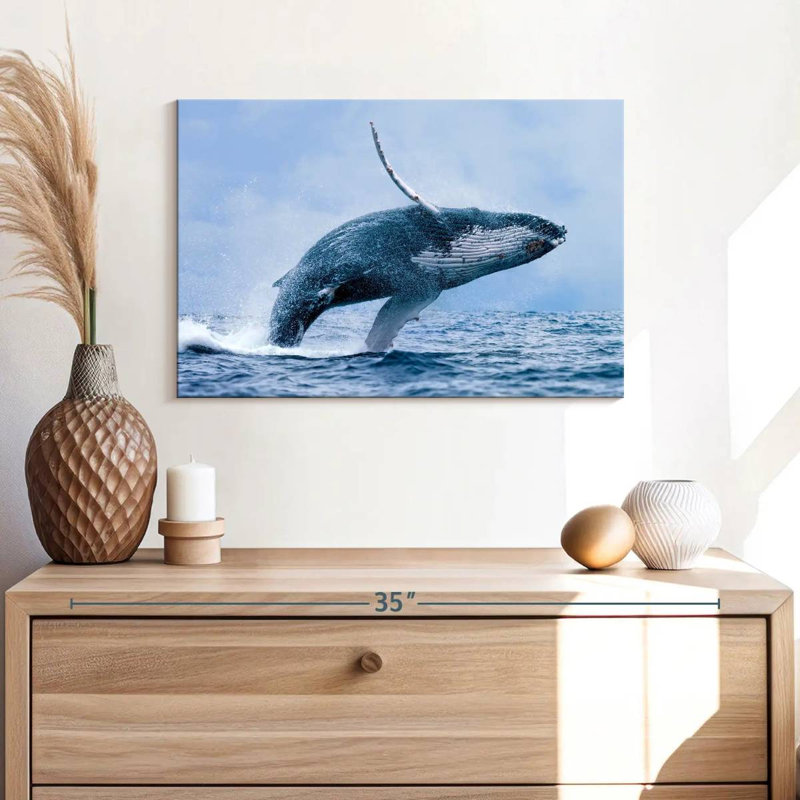 Brampt Leaping Humpback Whale, 16" H x 24" W
