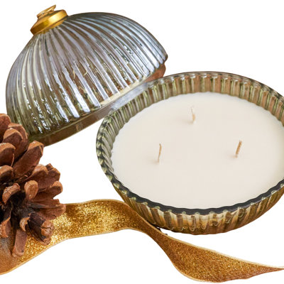 Green Luster Ornament Candle, Fireplace