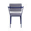 Chaise de bureau en tissu gris et finition bleue