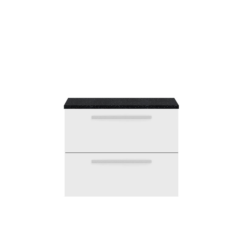 Quartet 72.3cm Single Bathroom Vanity Base Only, Black/White