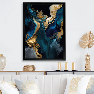 Abstract Geode Marble Blue IV - Abstract Marble Canvas Art