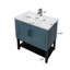  Meuble-lavabo autoportant avec rangement et tablette ouverte 32 po, bleu-271701854