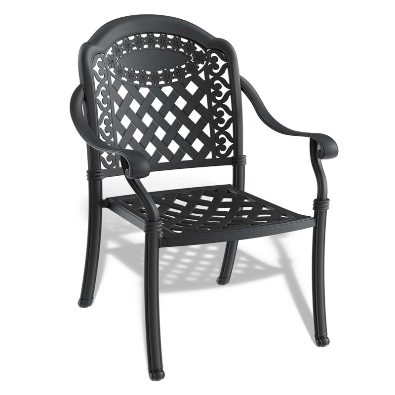 Exquisite Cast Aluminum Patio Dining Chair with Space-Saving Stackability
