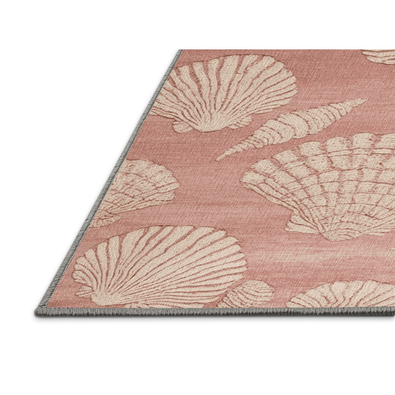  Tapis nautique lavable rose coquillage, Rectangle 6 pi x 9 pi