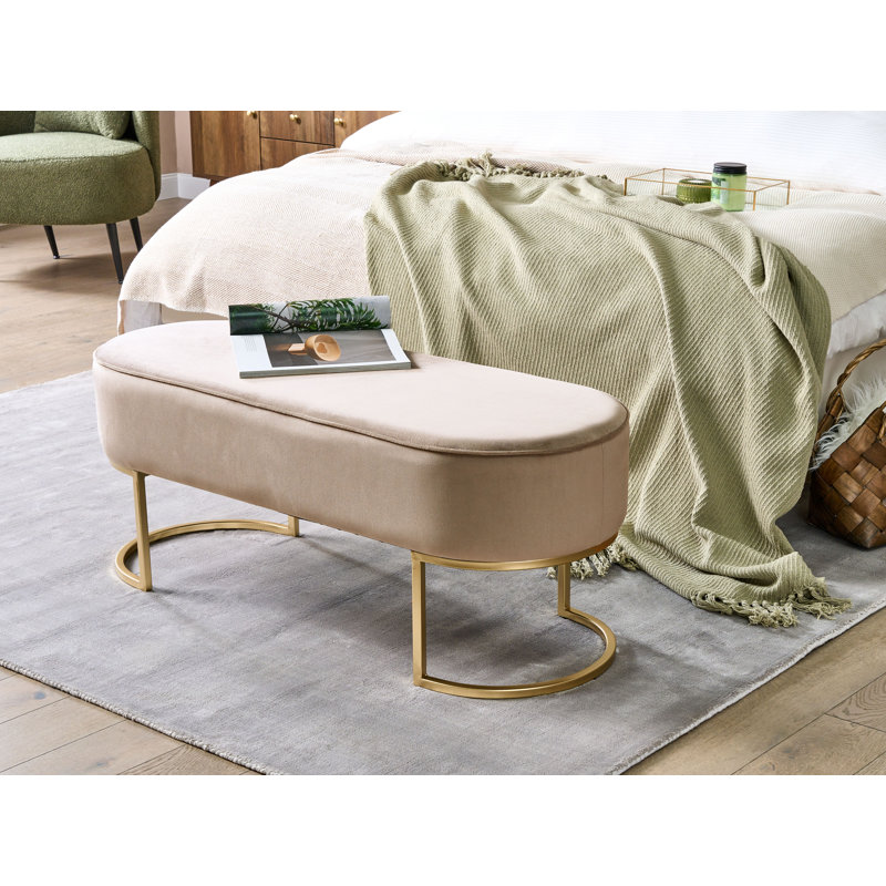 Kopstal Polyester Upholstered Bench, Beige