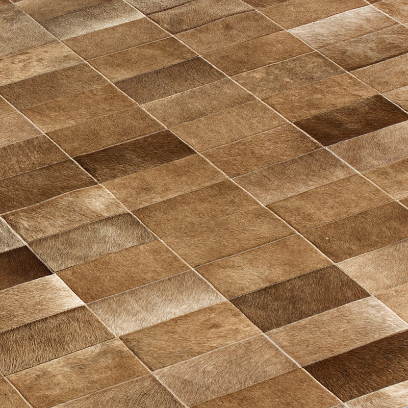 Daedalus Cowhide Geometric Area Rug, Rectangle 6' x 9'